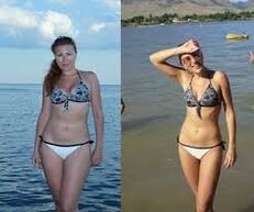 Prima e dopo aver perso peso con una dieta a base di anguria